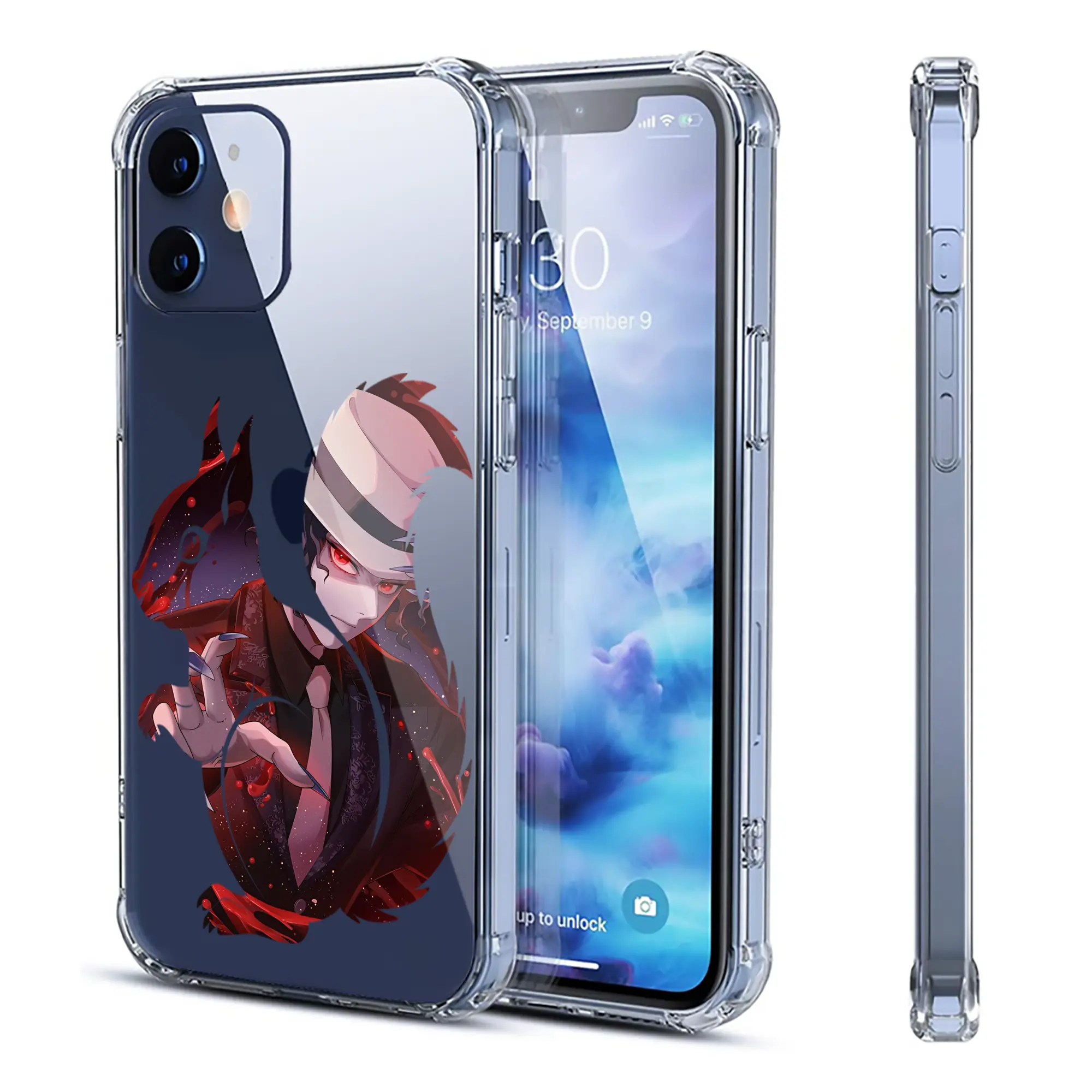 鬼滅の刃 グッズ,鬼舞辻 無惨 - IPhone 12シリーズ対応 ・ 透明スマホケース ・ クリアソフトケース ・ TPU素材 ・ 耐衝撃 ・ 高密着 ・ 防汚 防指紋 ・ 簡単着脱